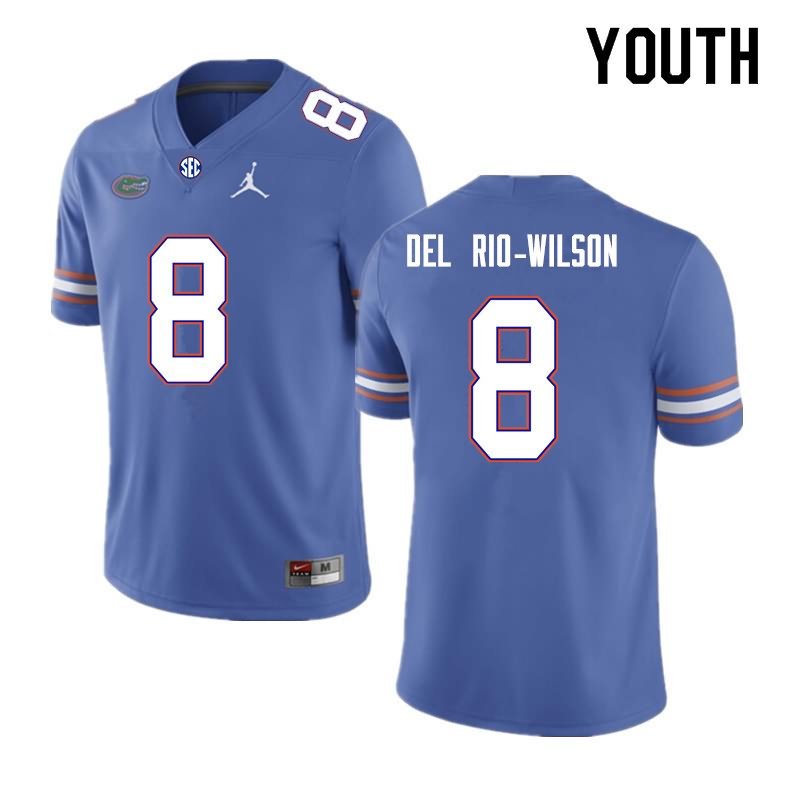 NCAA Florida Gators Carlos Del Rio-Wilson Youth #8 Nike Royal Stitched Authentic College Football Jersey LCL5464TP